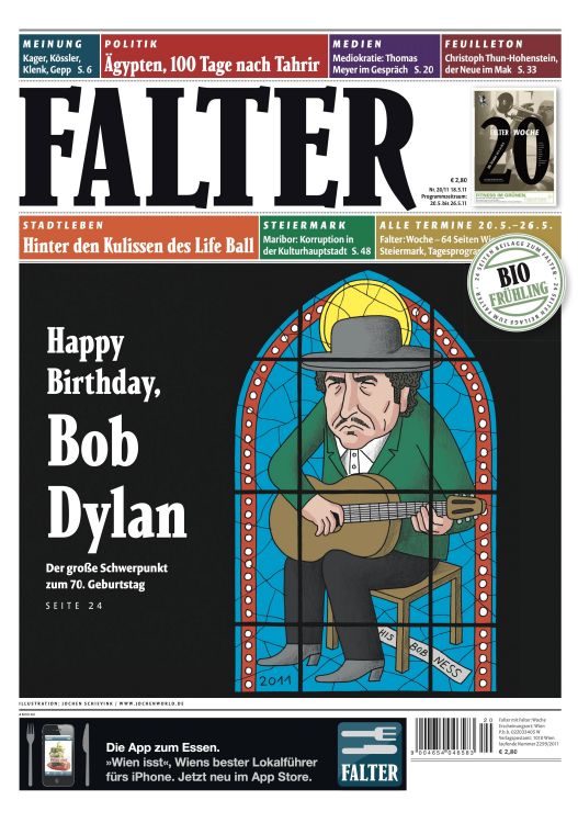 falter magazine Bob Dylan front cover