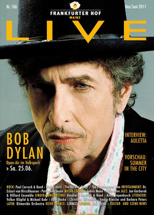 frankfurter hof mainz magazine Bob Dylan front cover