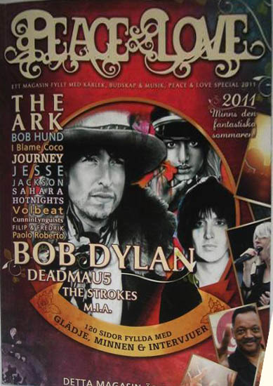 peace & love magazine Bob Dylan front cover