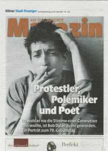 am wochenende magazin Bob Dylan front cover
