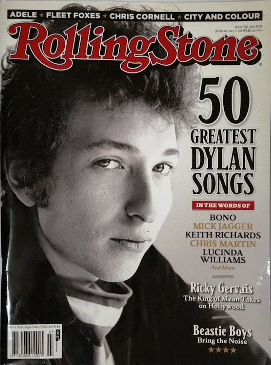 rolling stone magazine australia June 2011 Bob Dylan front cover