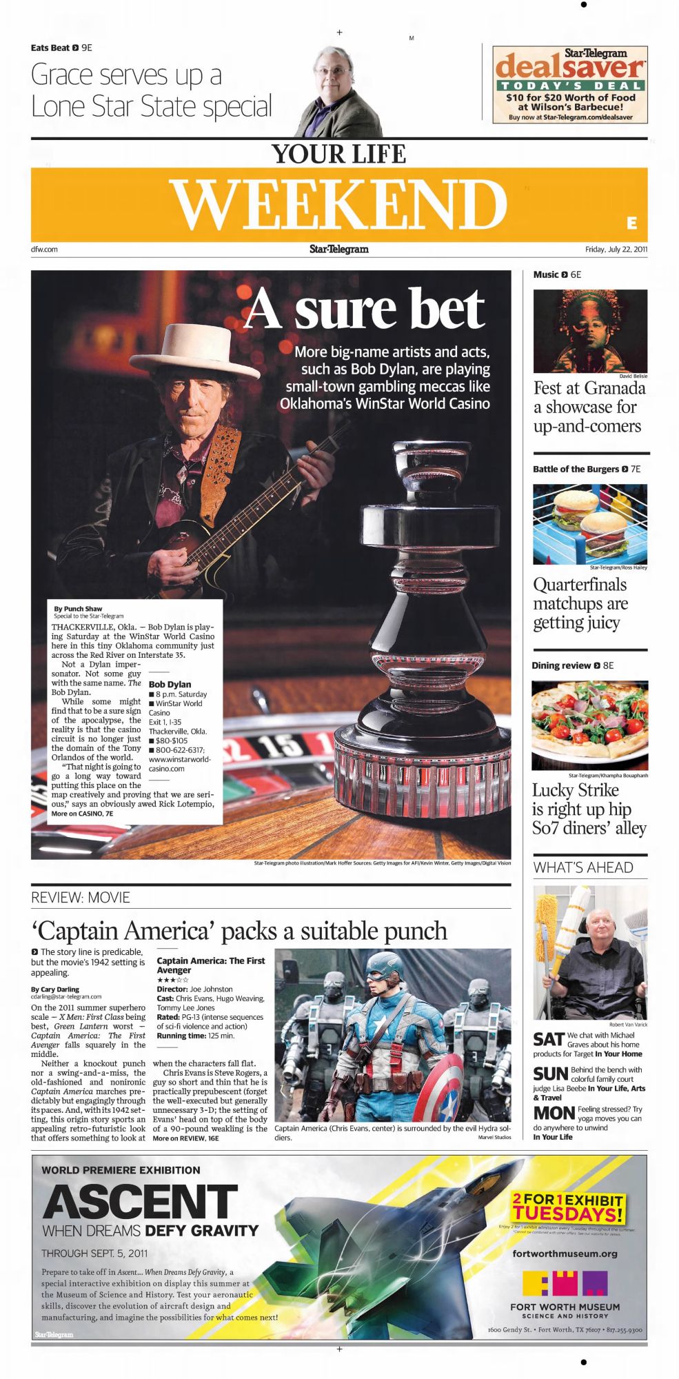 fort worth star-telegram news Bob Dylan front cover