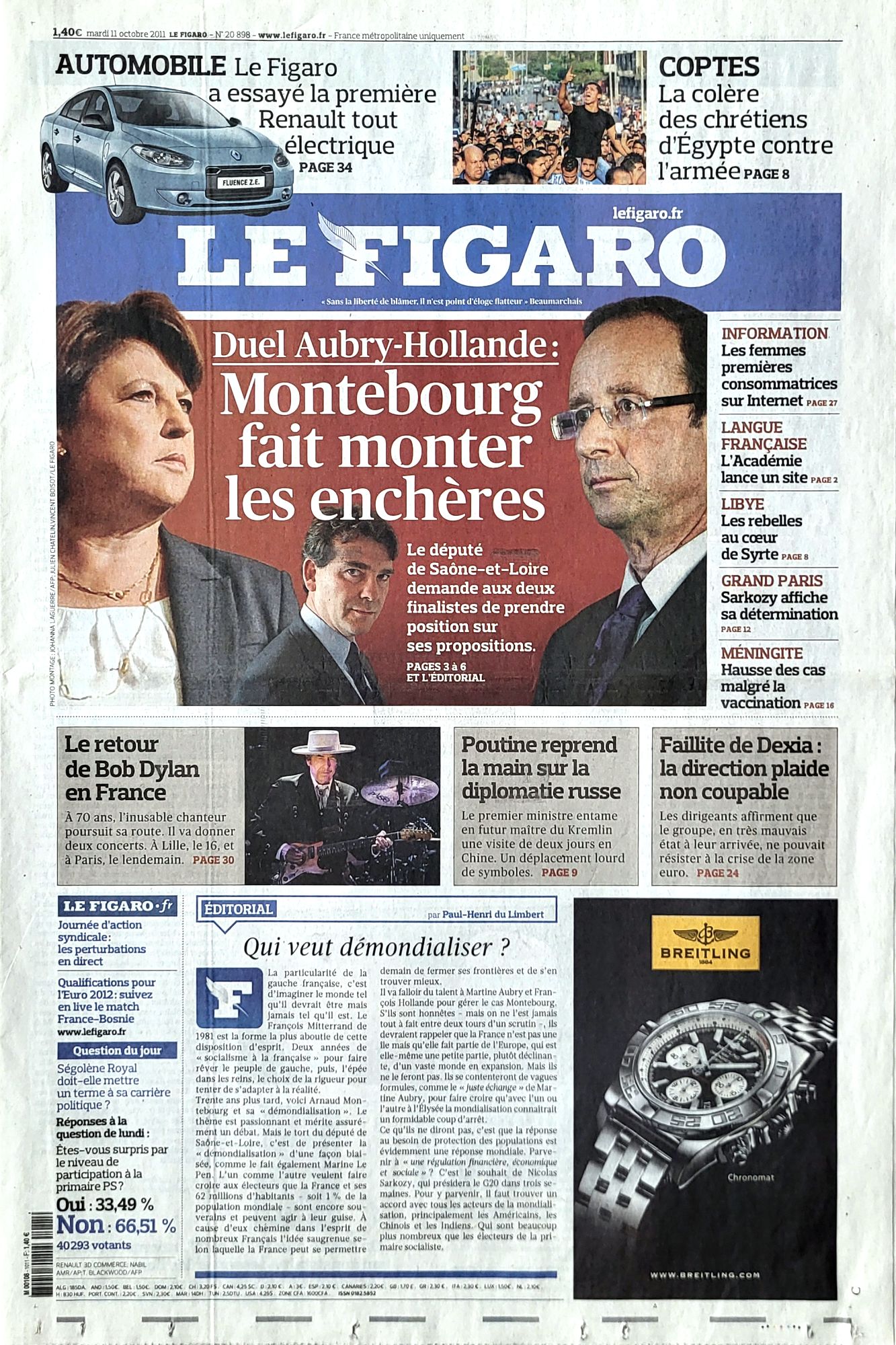 le figaro et vous 2011 Bob Dylan front cover