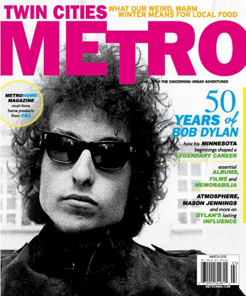 twin cities metro magazine Bob Dylan front cover