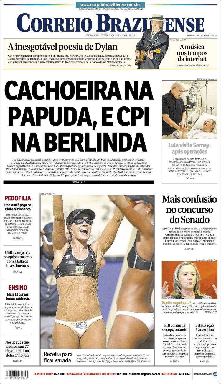 CORREIO BRAZILIENSE Bob Dylan front cover