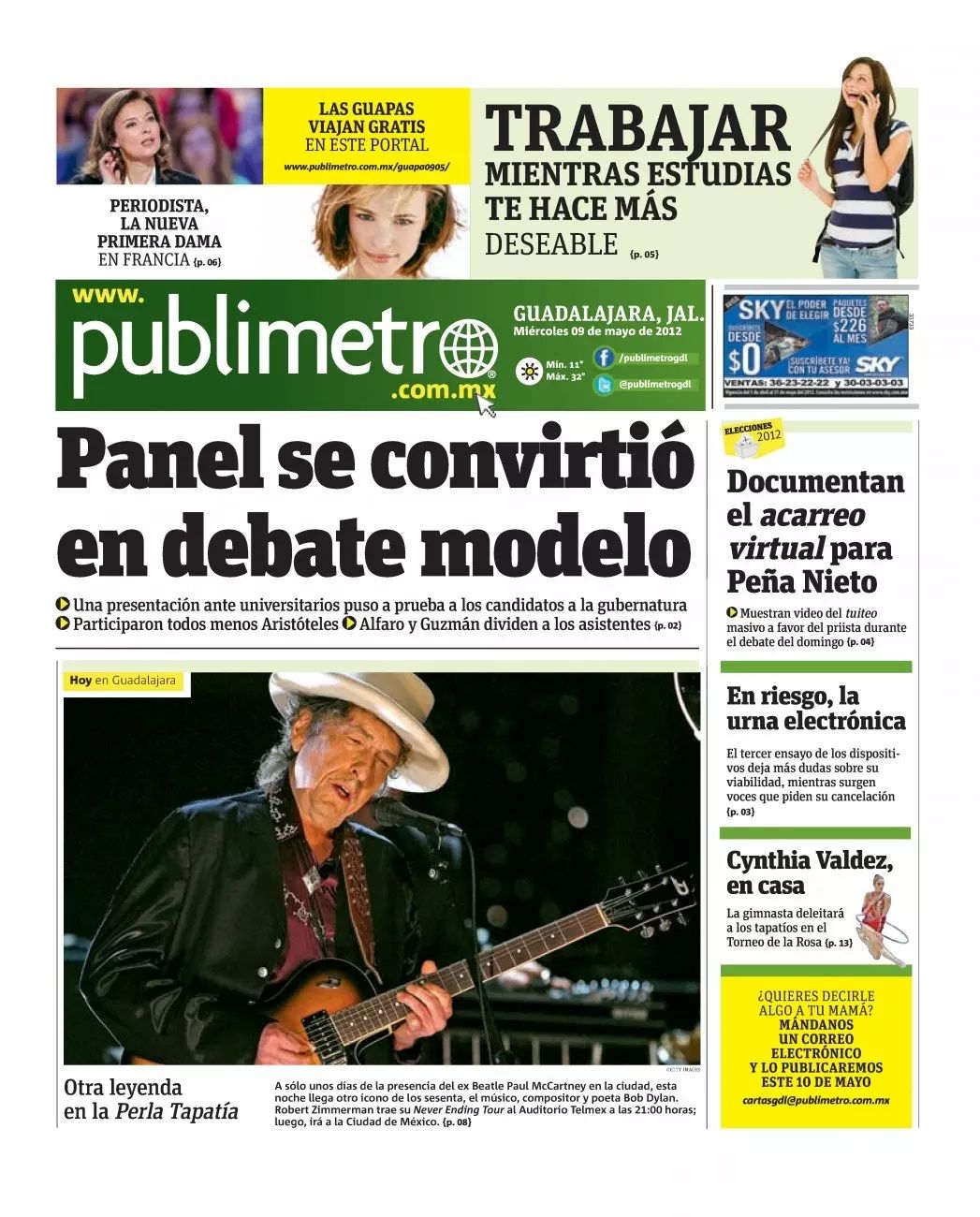 publimetro-chile magazine Bob Dylan front cover