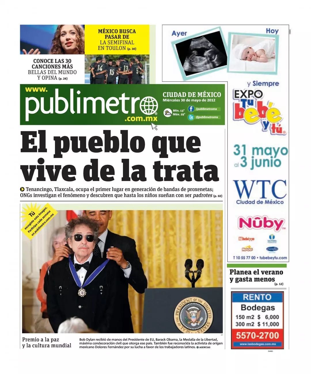 publimetro-chile magazine Bob Dylan front cover