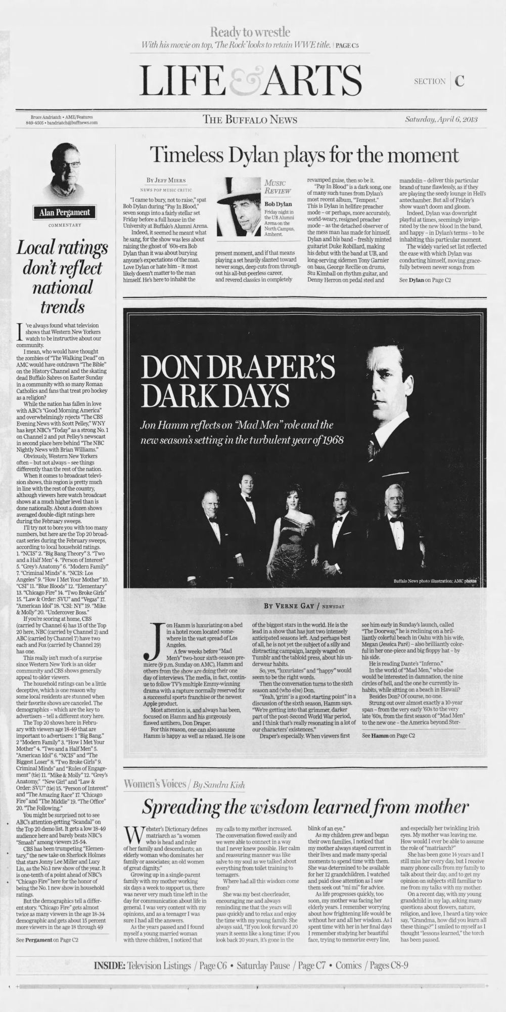 buffalo news Bob Dylan front cover