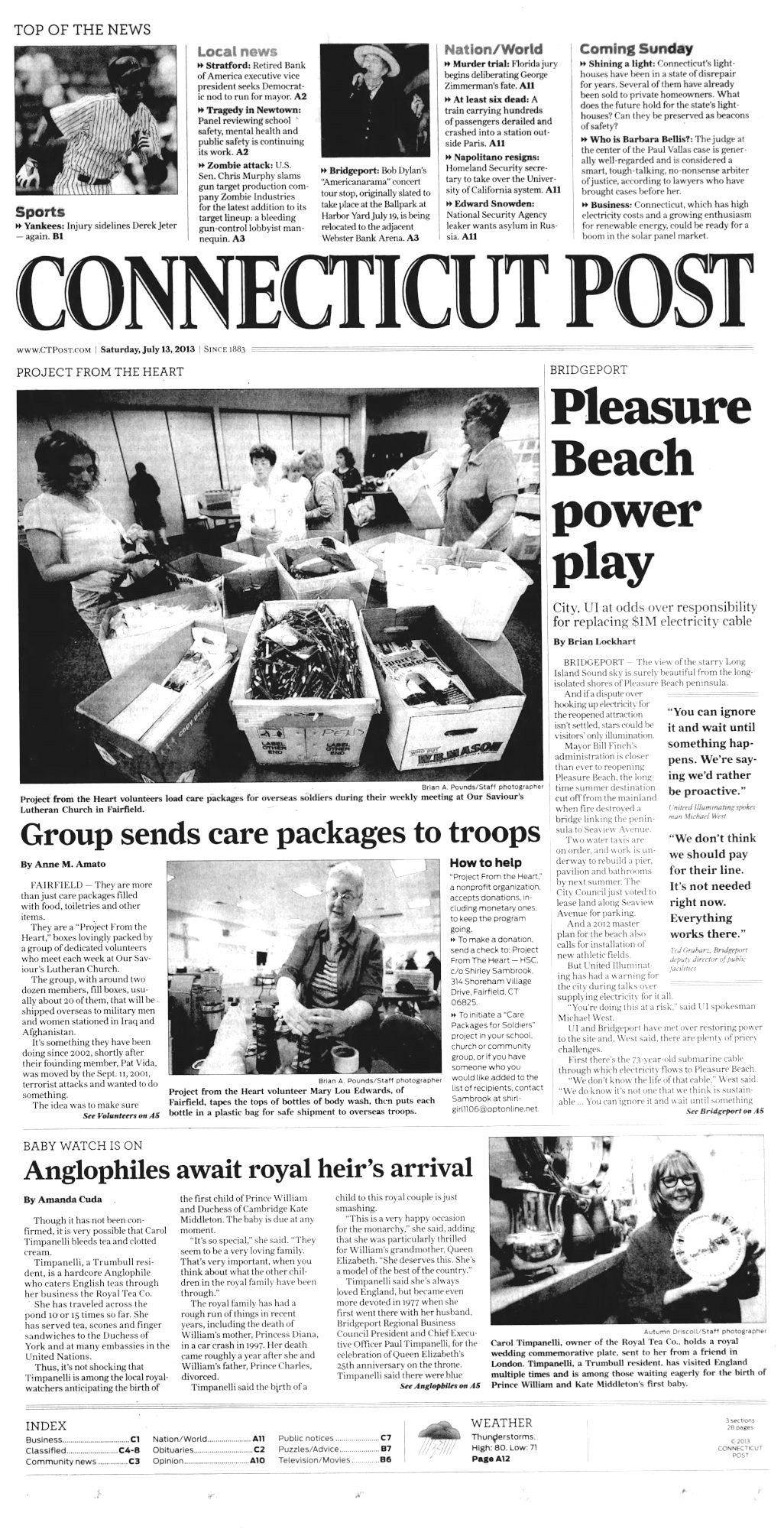 Connecticut Post Bob Dylan front cover