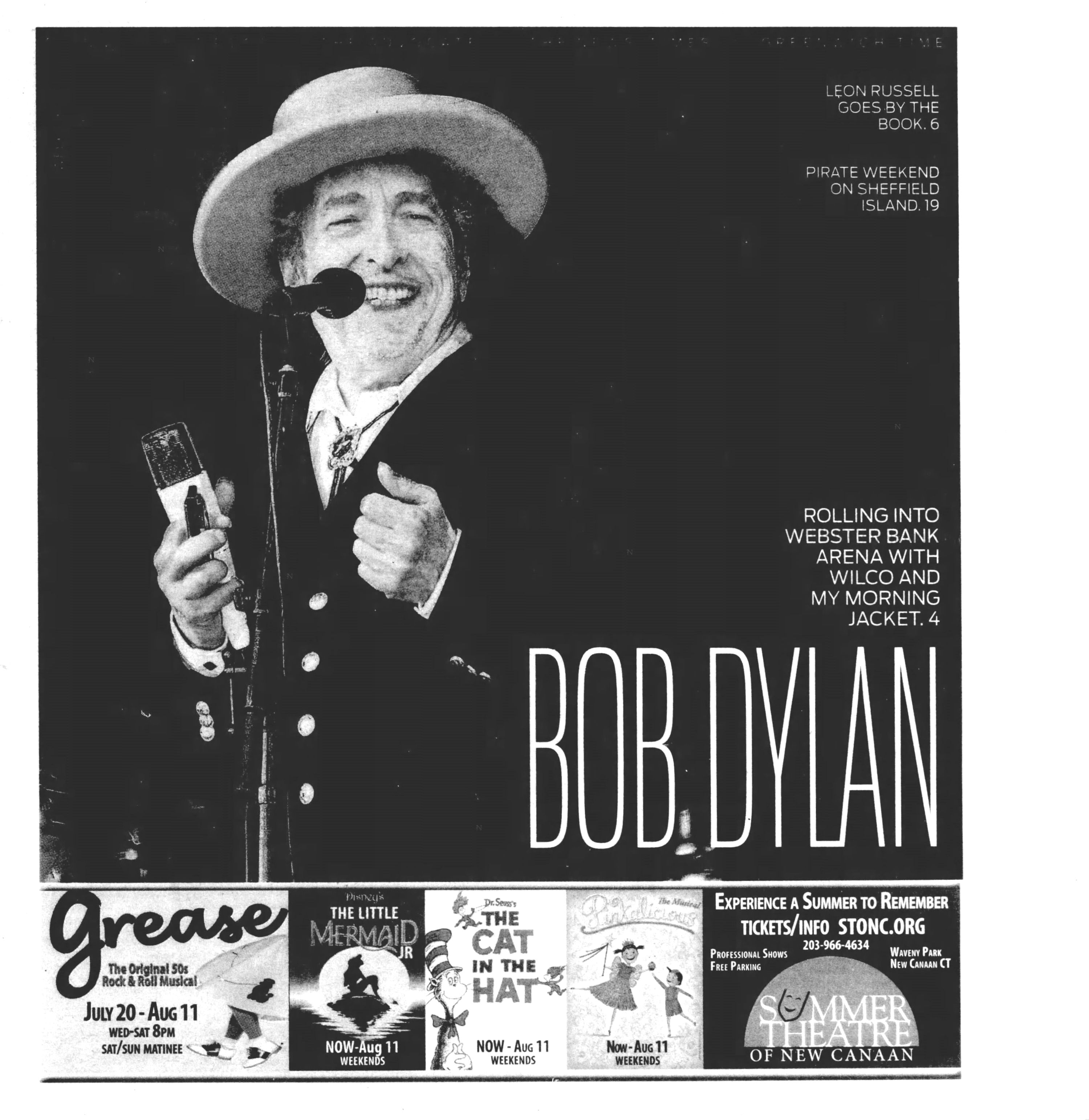 Connecticut Post Bob Dylan front cover