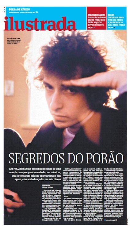 FOLHA DE SÃO PAULO 5 September2014 Bob Dylan front cover