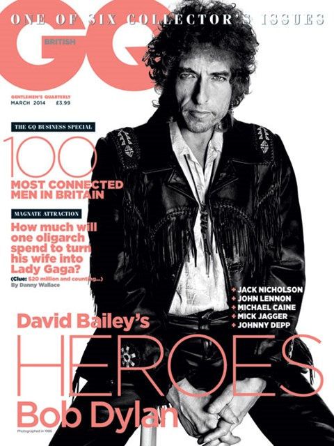 GQ british magazine 2014 Bob Dylan front cover