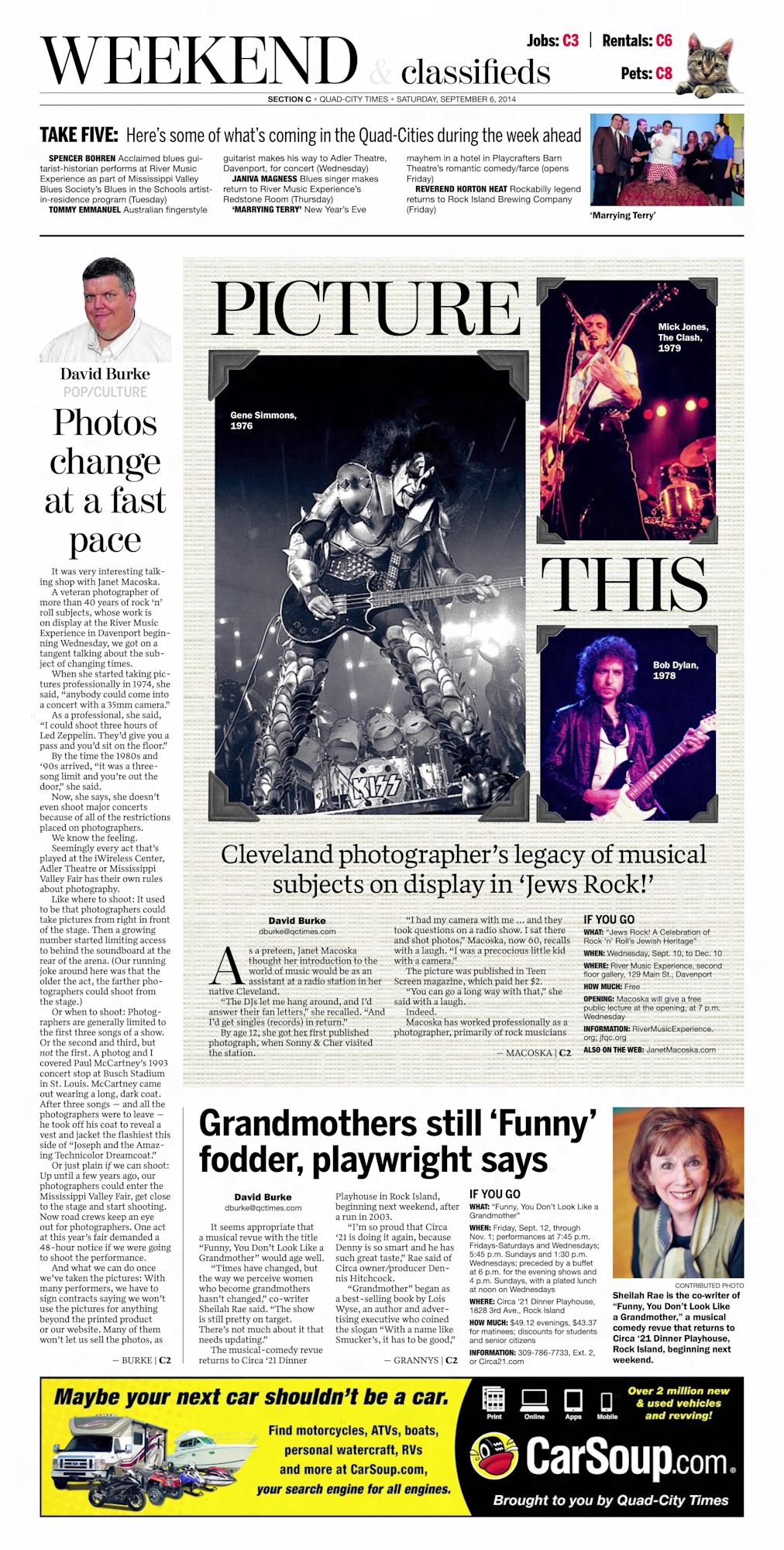 Quad-City Times Bob Dylan front cover