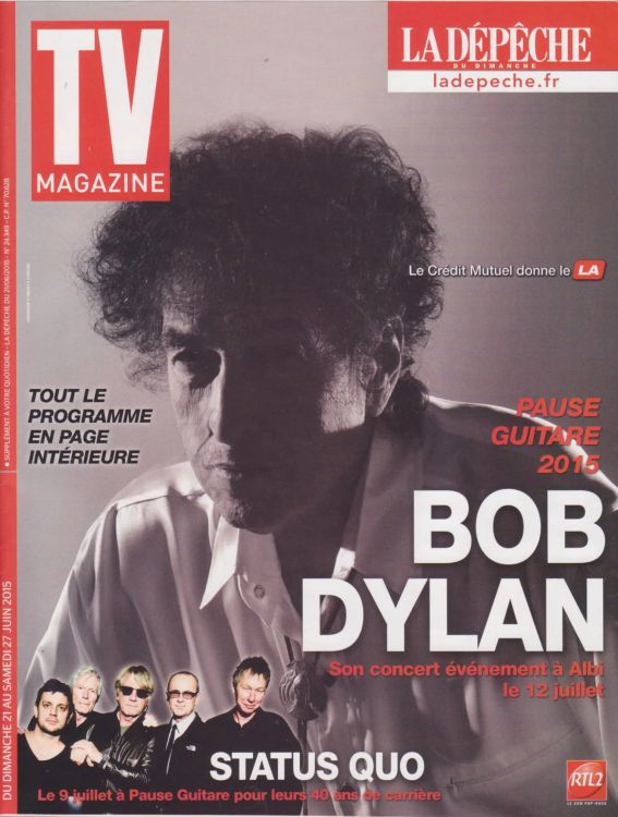 la dépêche TV magazine Bob Dylan front cover