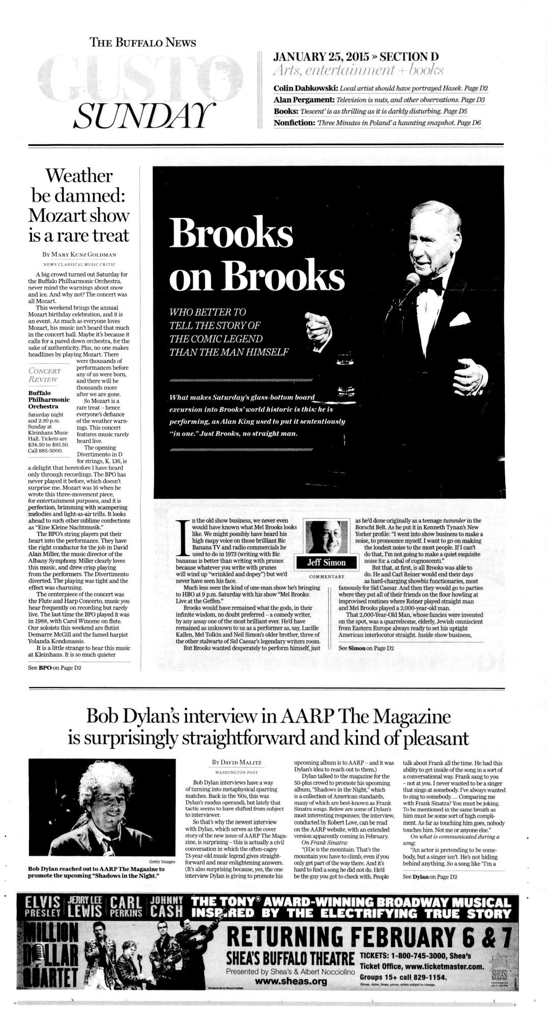 buffalo news Bob Dylan front cover