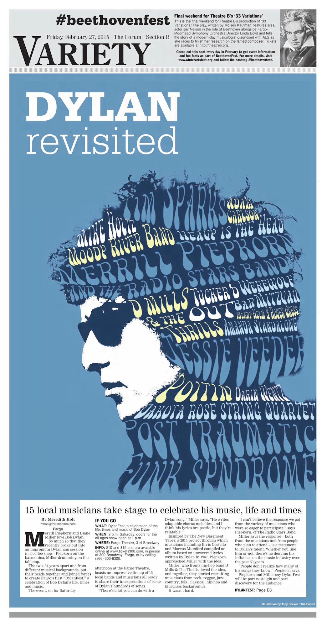 THE FORUM OF FARGO MOORHEAD Bob Dylan front cover