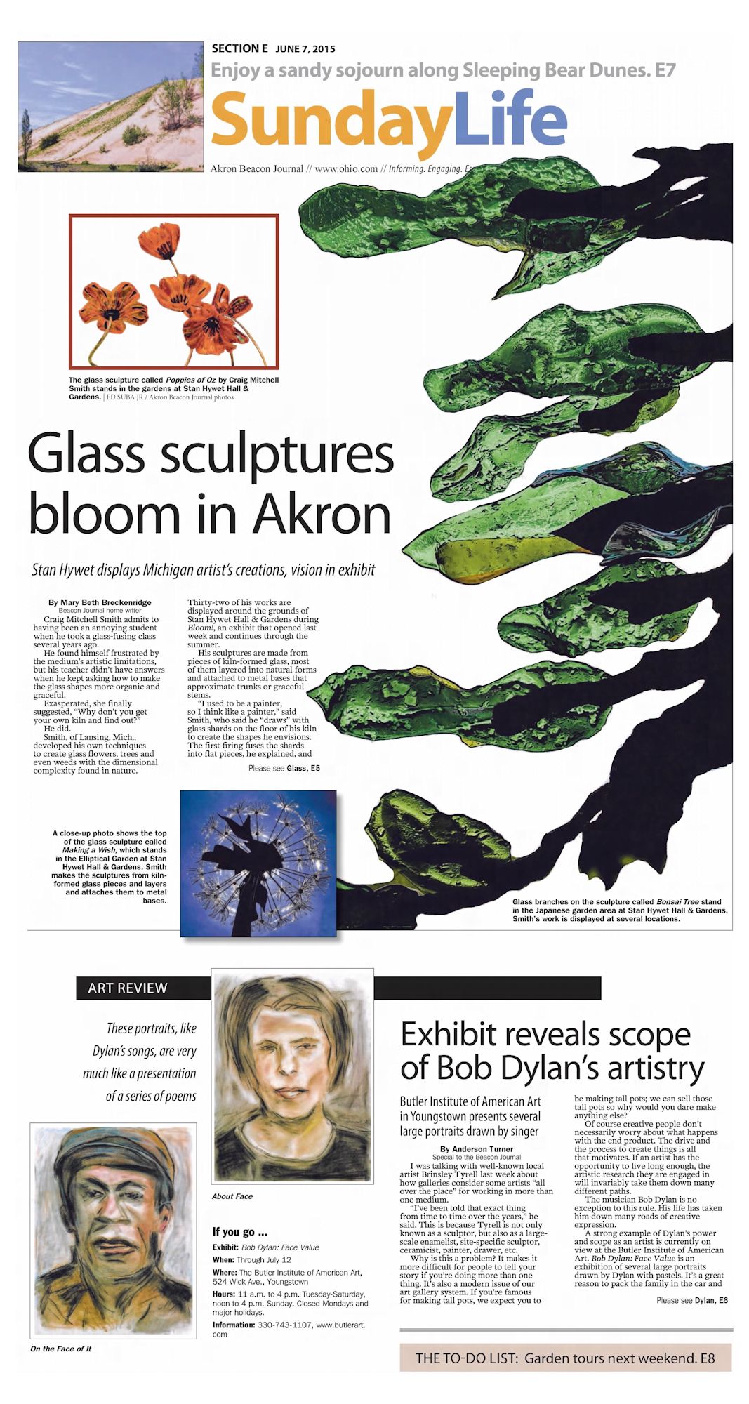 akron beacon journal Bob Dylan front cover