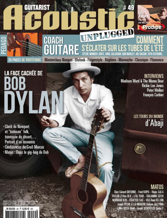 guitarist acoustic 2015 magazine Bob Dylan front cover