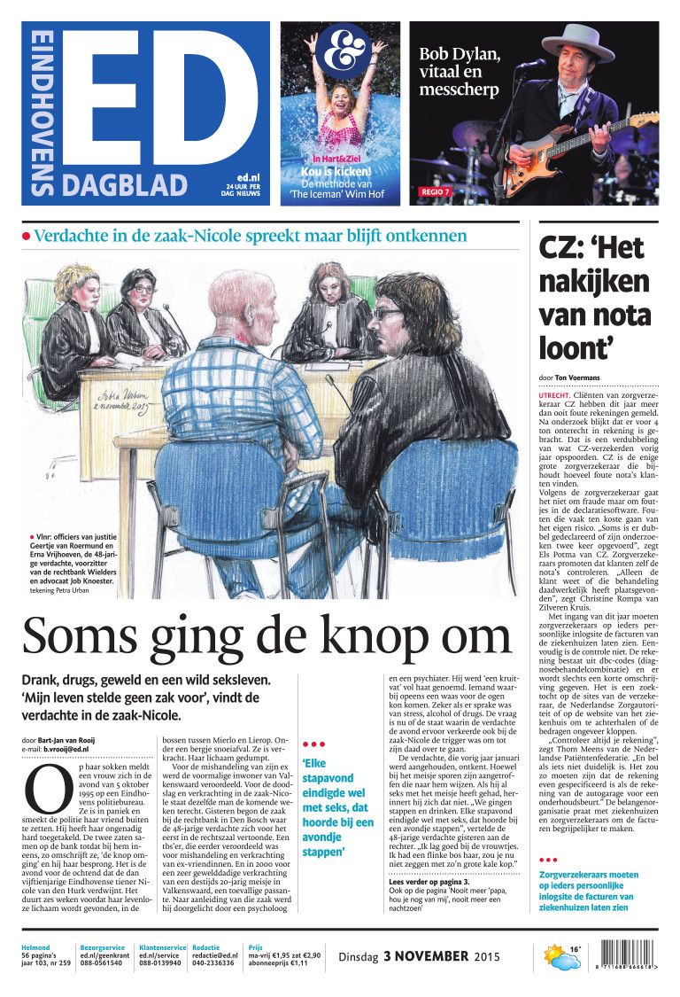 eindhovens dagblad Bob Dylan front cover