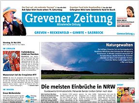 2016 05 24 munstersche zeitung Bob Dylan front cover