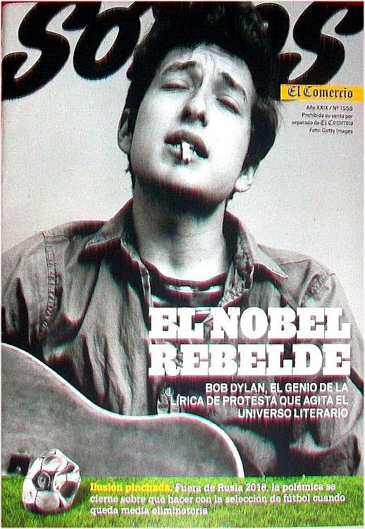 el comercio 2016 peru magazine Bob Dylan front cover