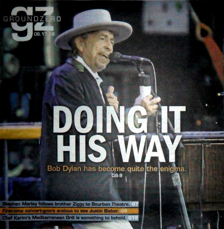 ground zero magazine Bob Dylan front cover