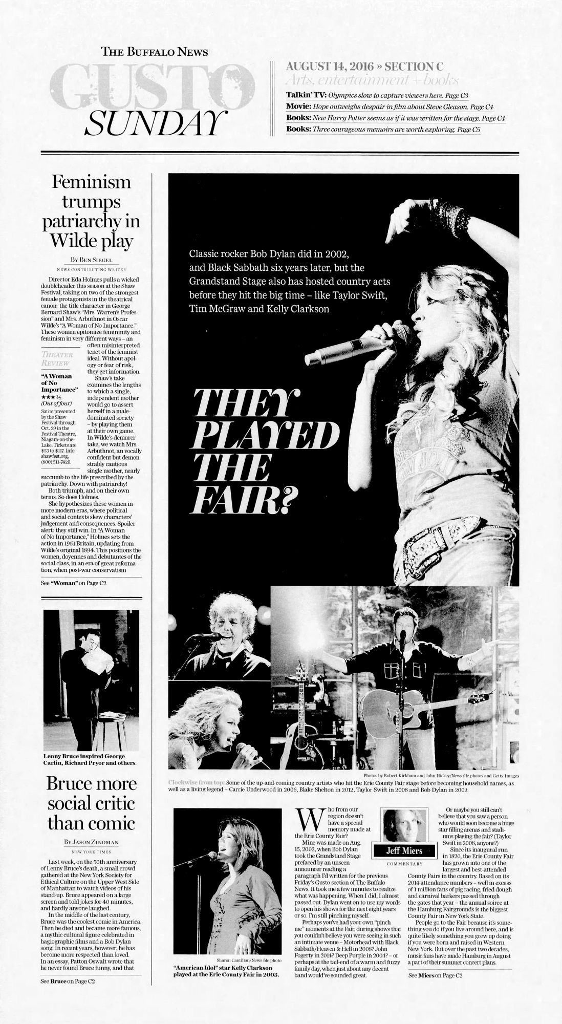 buffalo news Bob Dylan front cover
