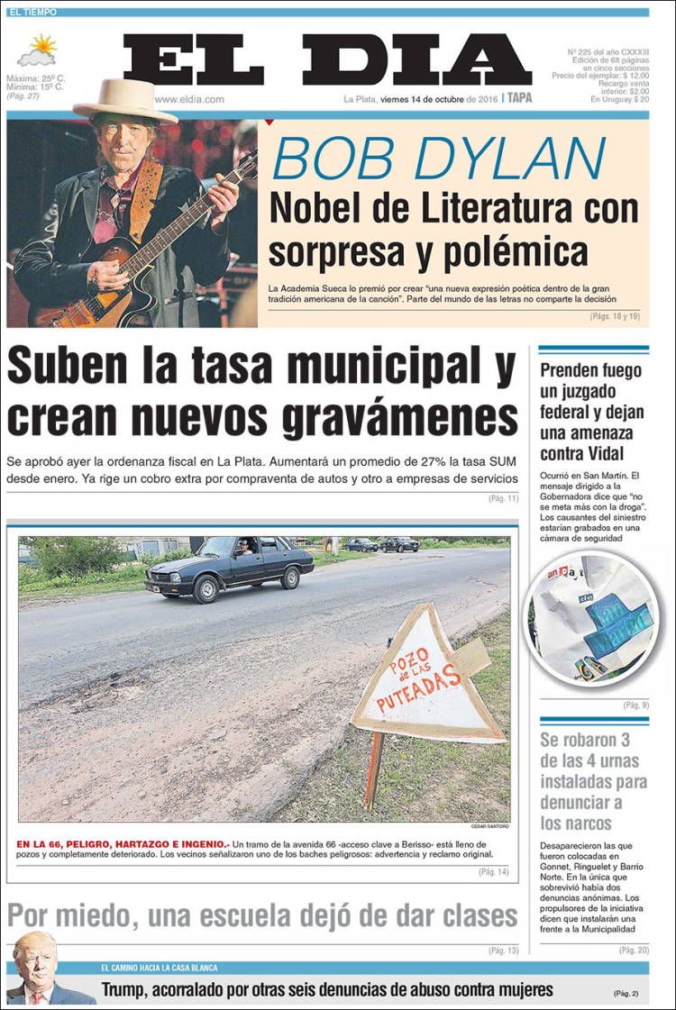 el dia 2016 Bob Dylan front cover