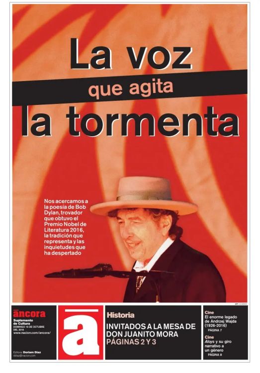 la nacion costa rica Bob Dylan front cover