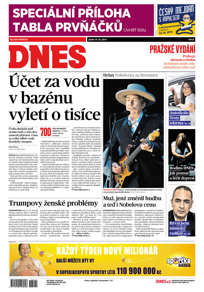 dnes magazine Bob Dylan front cover