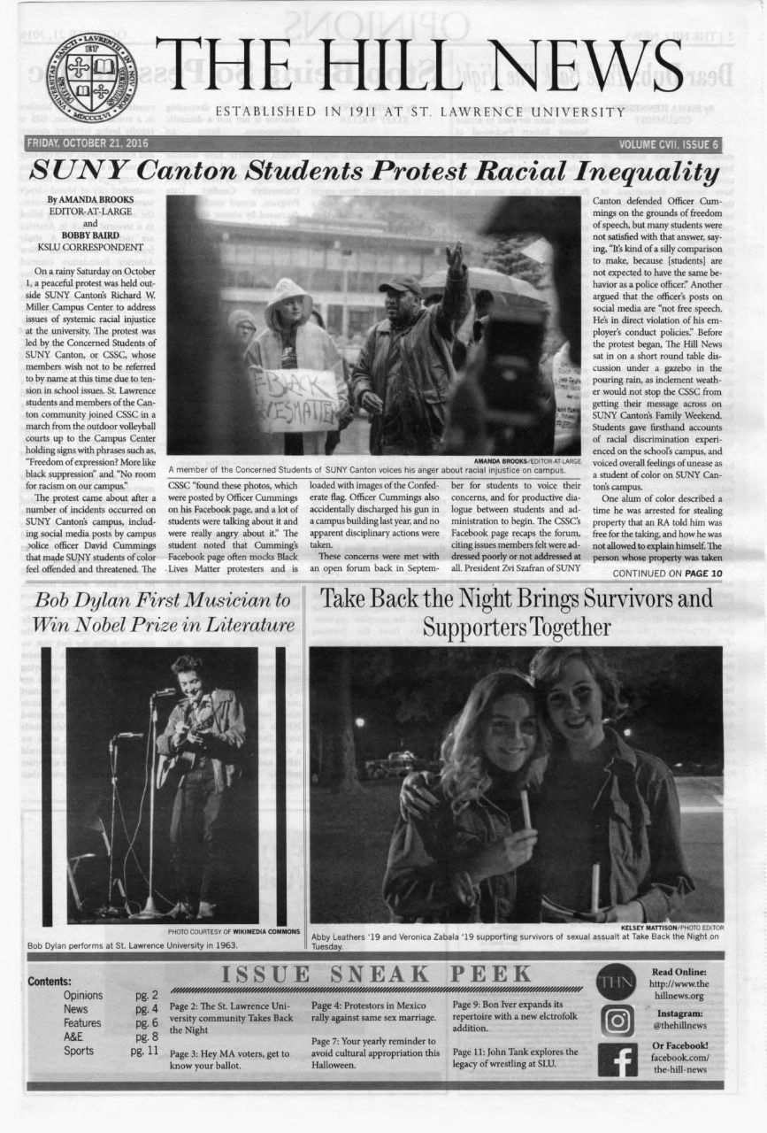 the hill news Bob Dylan front cover