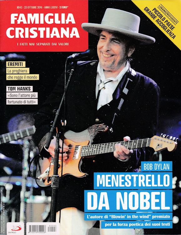 magazine famiglia cristiana Bob Dylan front cover