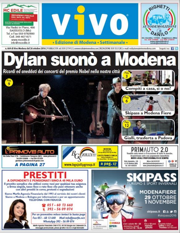 vivo magazine Bob Dylan front cover
