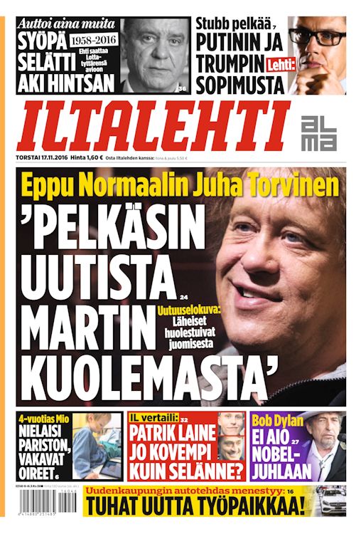 Iltalehti magazine Bob Dylan front cover