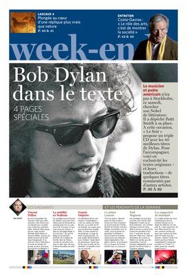 le soir week end 10 december 2016 magazine Bob Dylan front cover