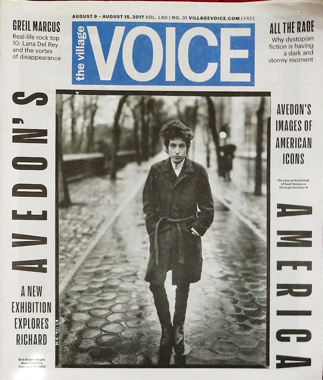 Village voice magazine Bob Dylan front cover 9August 2017