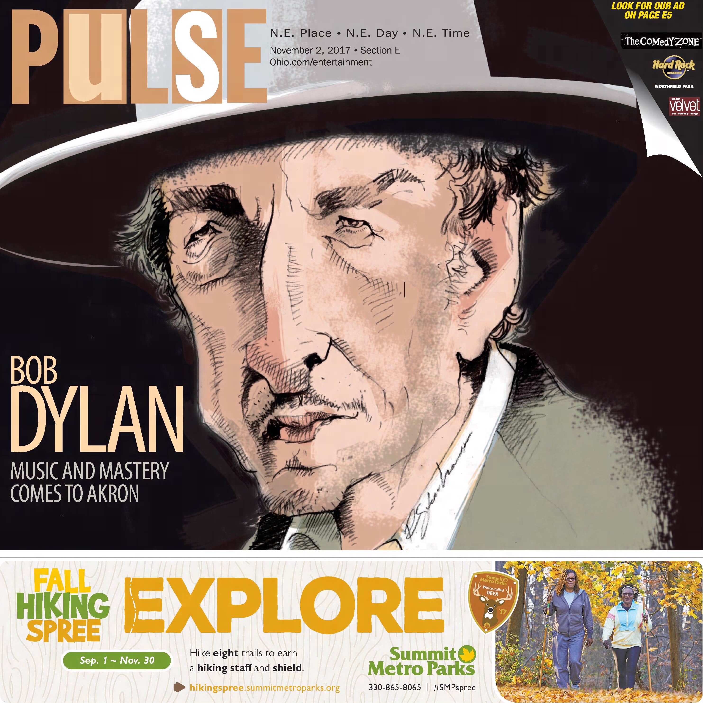 akron beacon journal Bob Dylan front cover