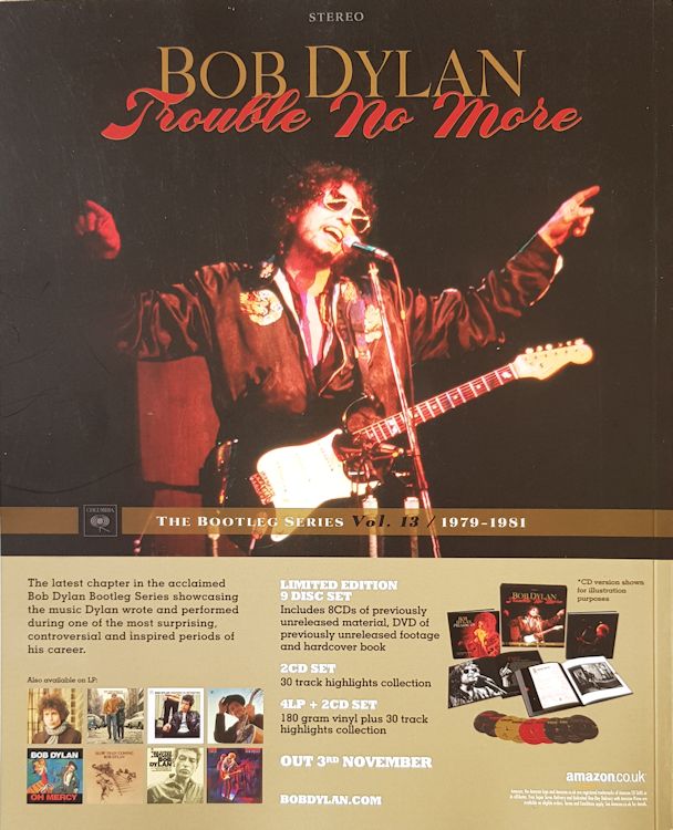 long live vinyl 9 back magazine Bob Dylan front cover