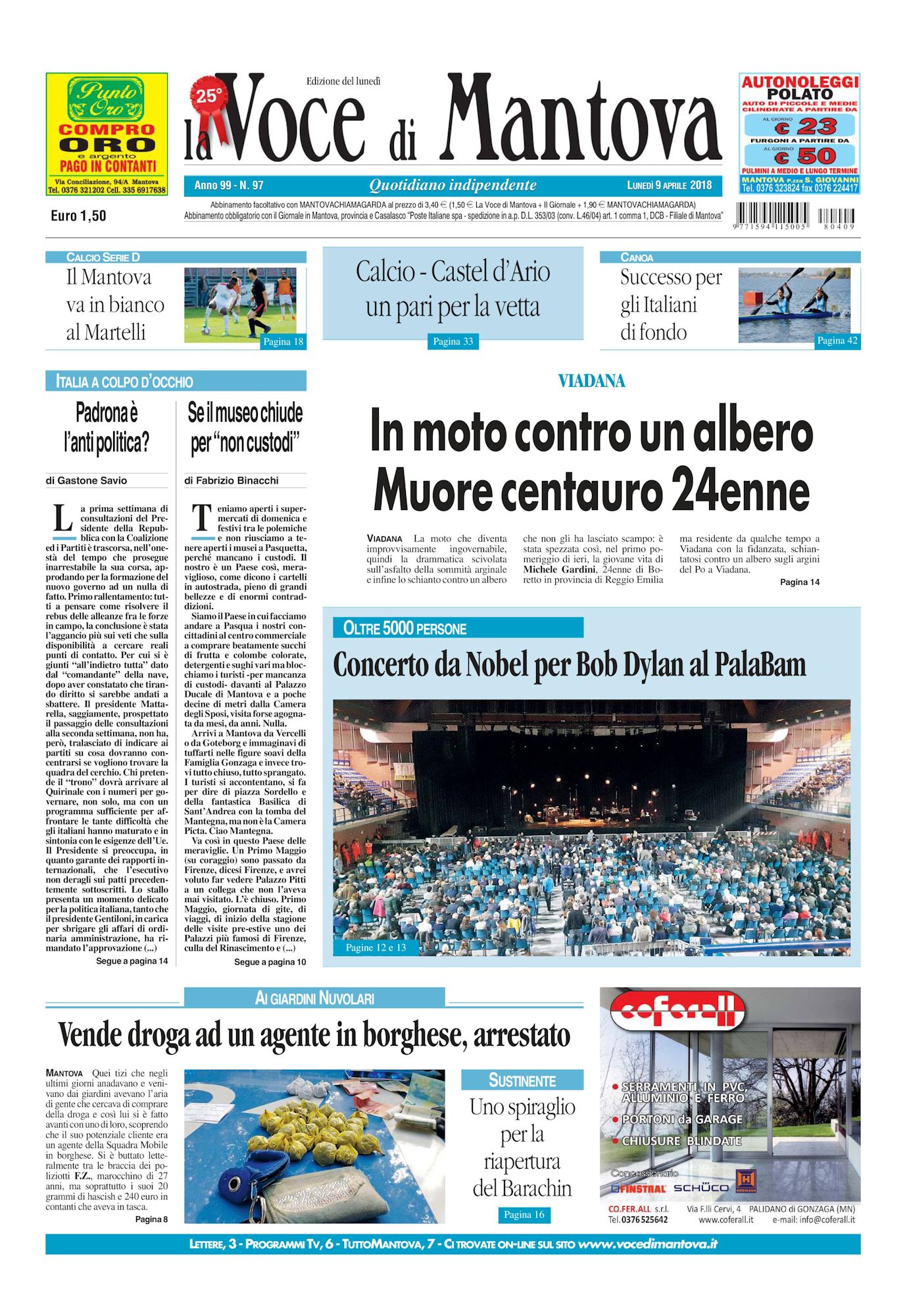 gazetta di mantova bob dylan