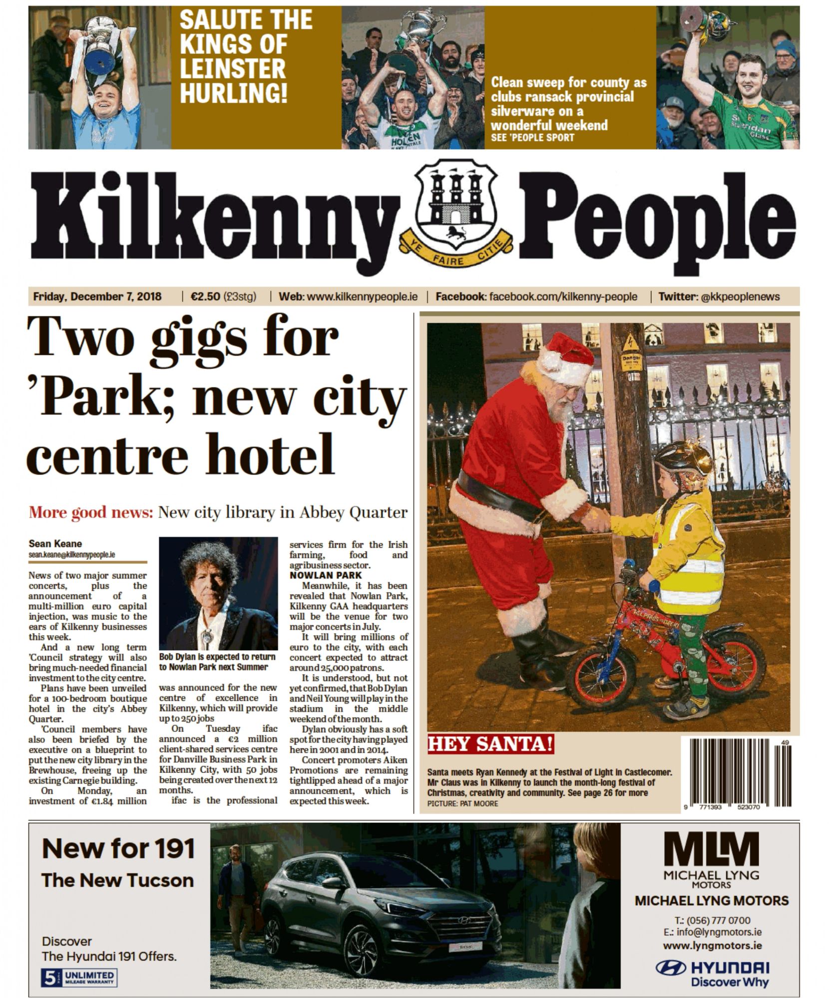 kilkenny people Bob Dylan front cover