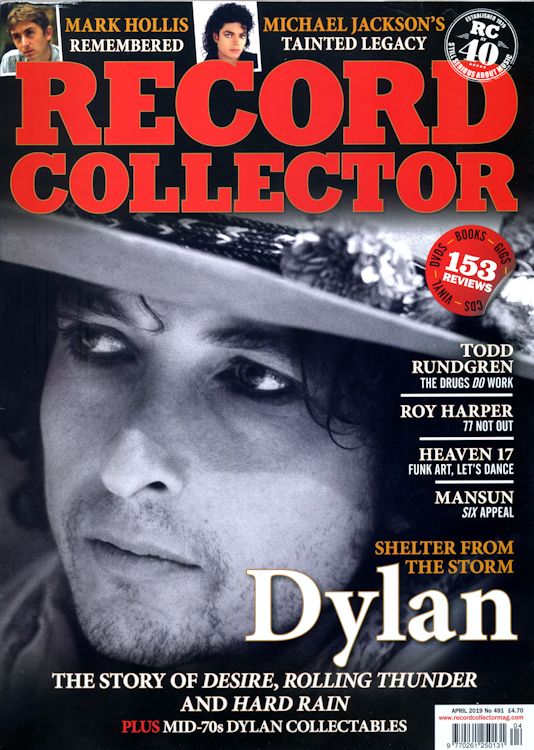 record collector magazine #491 2019 uk Bob Dylan front cover