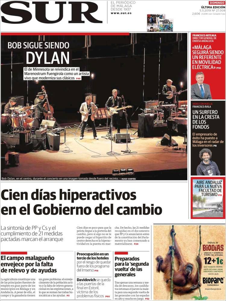 Sur Bob Dylan front cover