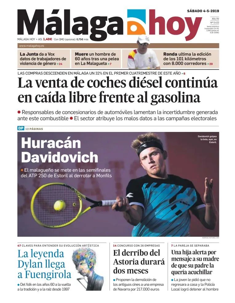Malaga Hoy Bob Dylan front cover