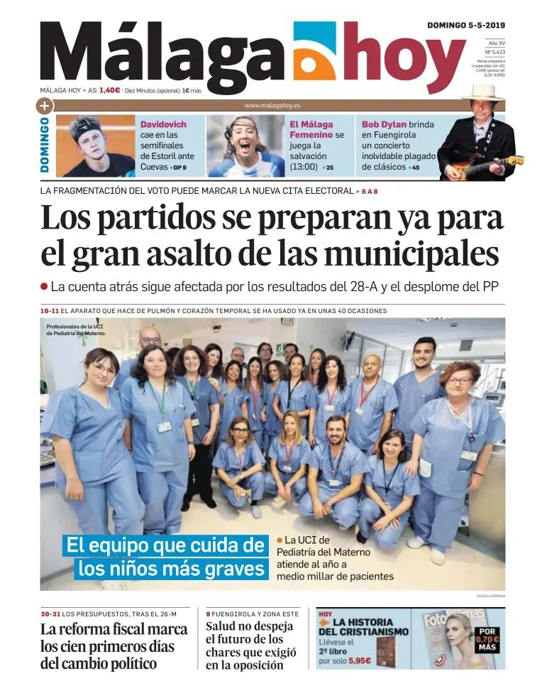 Malaga Hoy Bob Dylan front cover