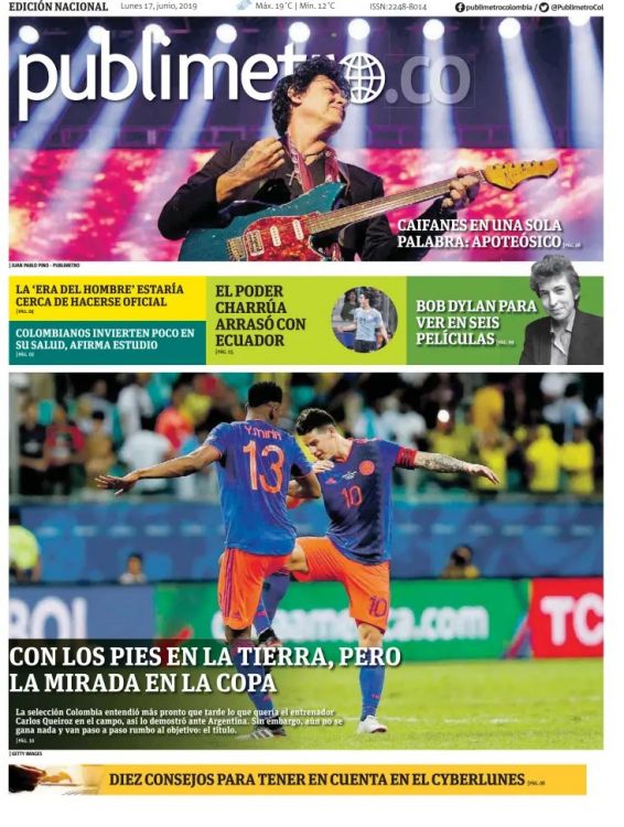 el publimetro Bob Dylan front cover