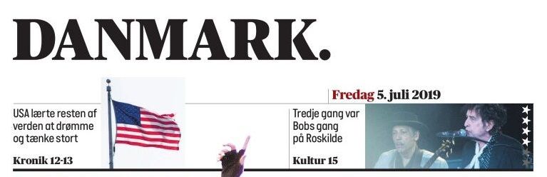 Avisen Danmark Bob Dylan front cover