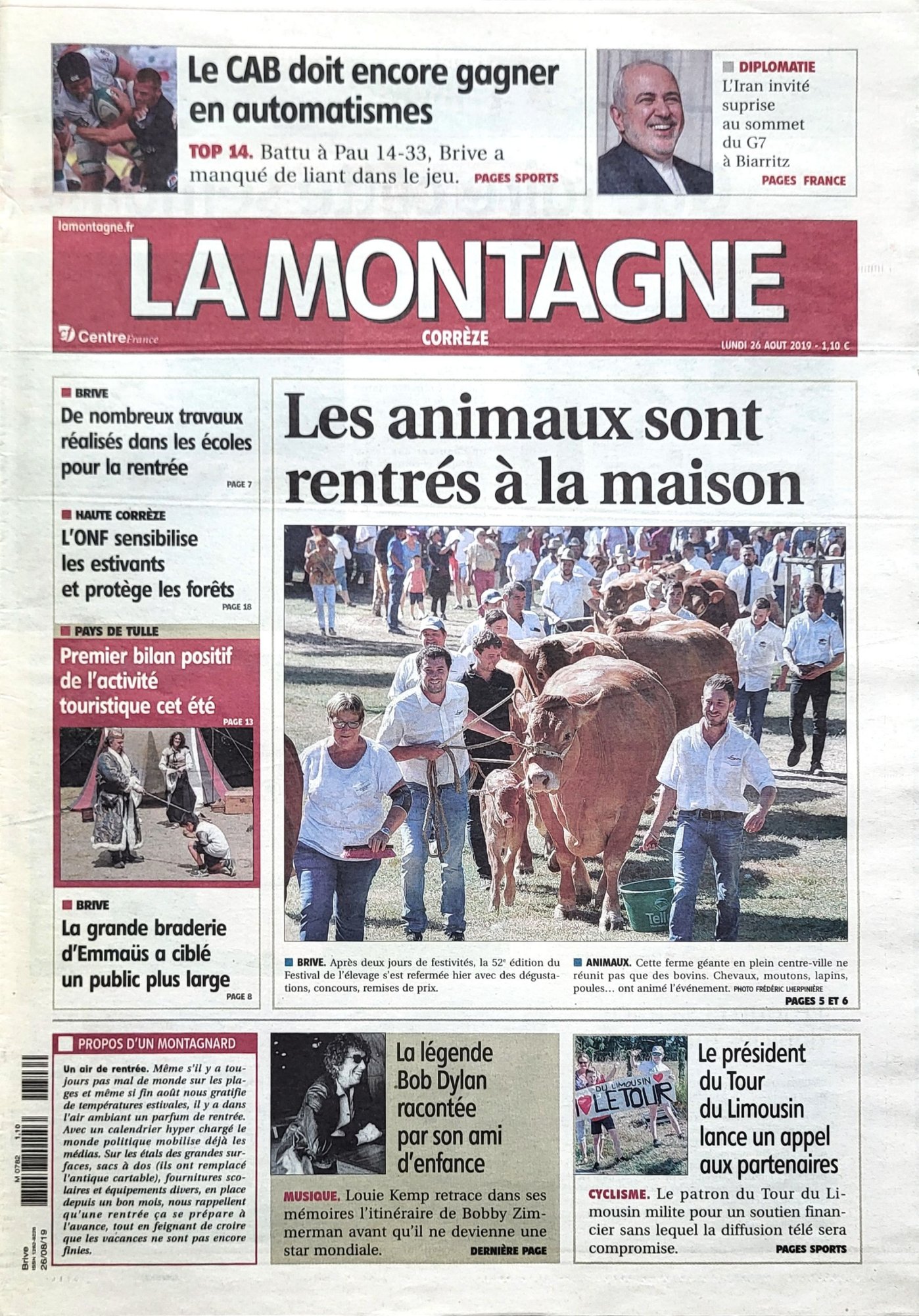 la Montagne Bob Dylan front cover