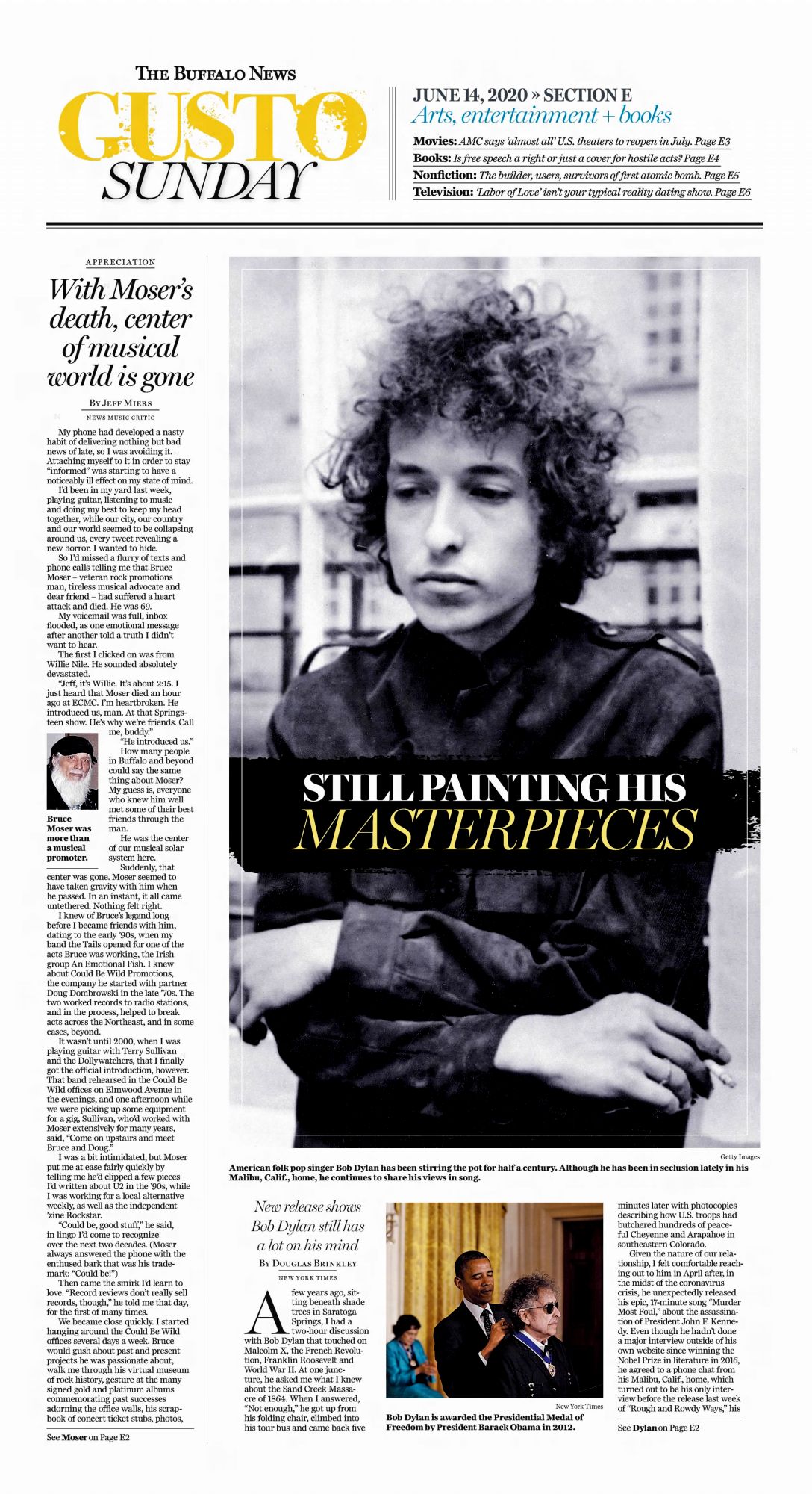 buffalo news Bob Dylan front cover
