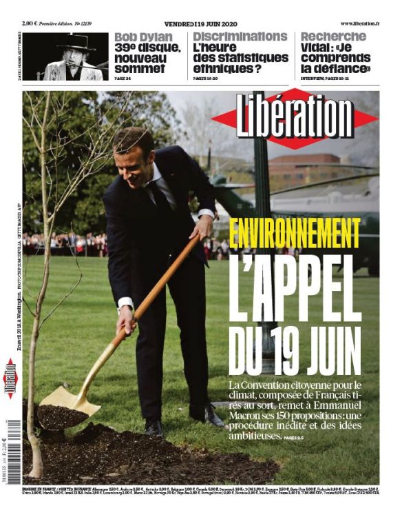 liberation 2020 06 19 french newspaper Bob Dylan front cover