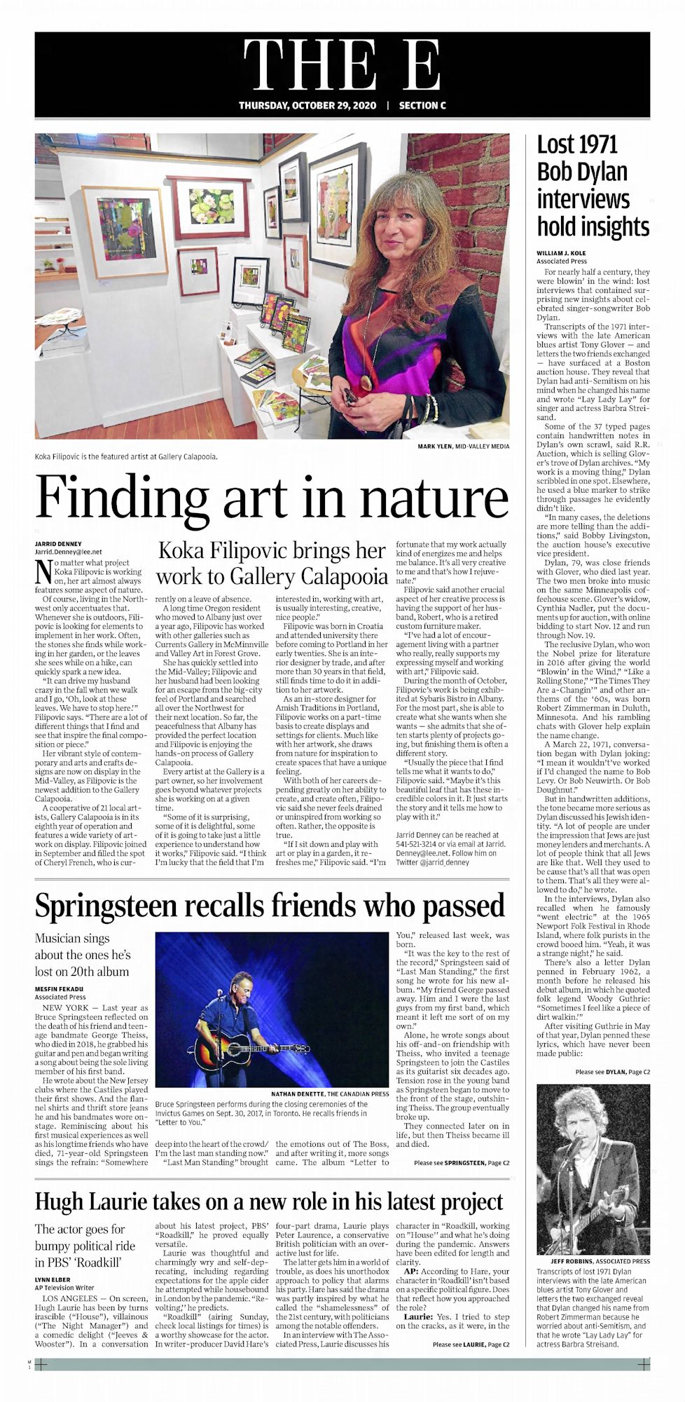 albany democrat-herald Bob Dylan front cover